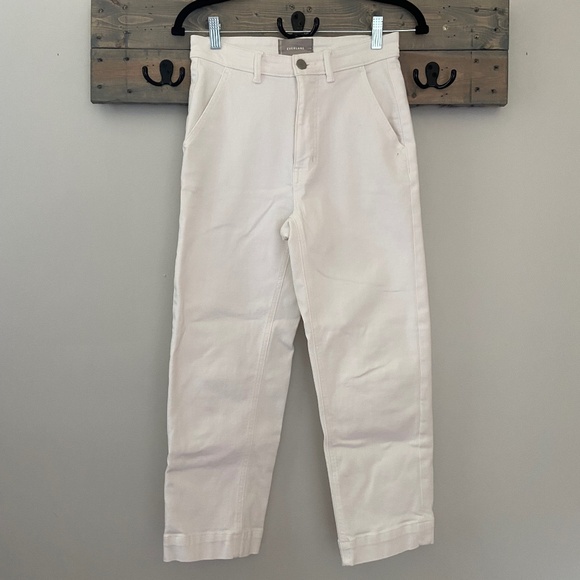 Everlane Women's Straight Leg Pants in Cream - Picture 1 of 5